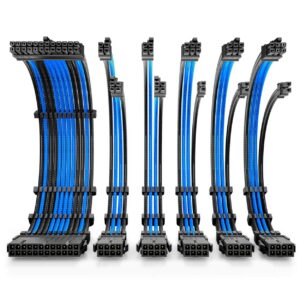 Kit de cables de extensión Antec – AZUL CON NEGRO – CONECTOR NEGRO