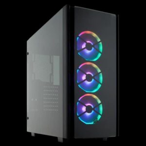 CASE GAMING RGB CORSAIR OBSIDIAN SERIES 500D MID TOWER VENTILADORES 3 DE 120MM CON VIDRIO LATERAL Y FRONTAL CC-9011139-WW NEGRO