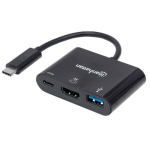 Adaptador Manhattan USB-C a HDMI(4K)-USB-A-USB-C