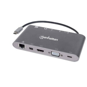DOCKING STATION MANHATTAN USB-C a HDMI – RJ45 – MINI-DP – VGA – USB