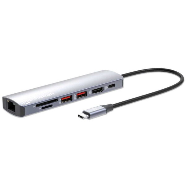 Docking Manhattan USB-C con lector de tarjetas, 7 en 1