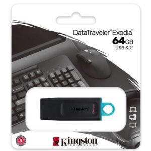 Kingston DataTraveler Exodia – 64GB USB 3.2 Negro / Azul