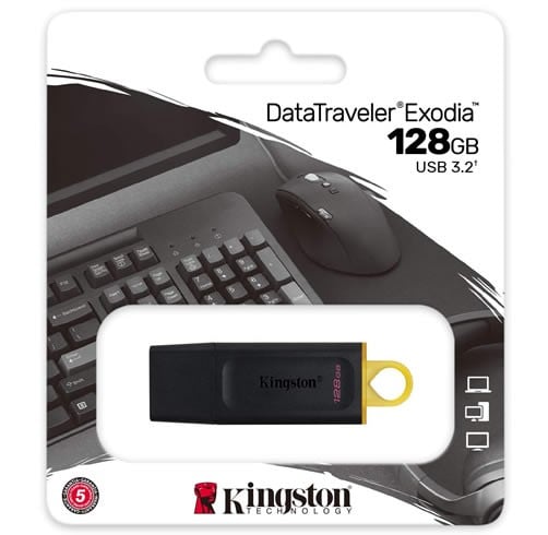 Kingston DataTraveler Exodia – 128GB 3.2 – Negro / Amarillo