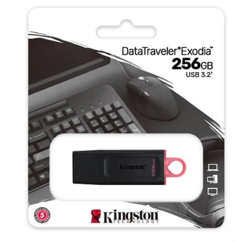 Kingston DataTraveler Exodia – 256GB 3.2 – Negro / Rosa