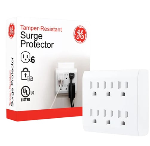 Regleta General Electric Tamper Resistant Supresor de Picos – Blanca