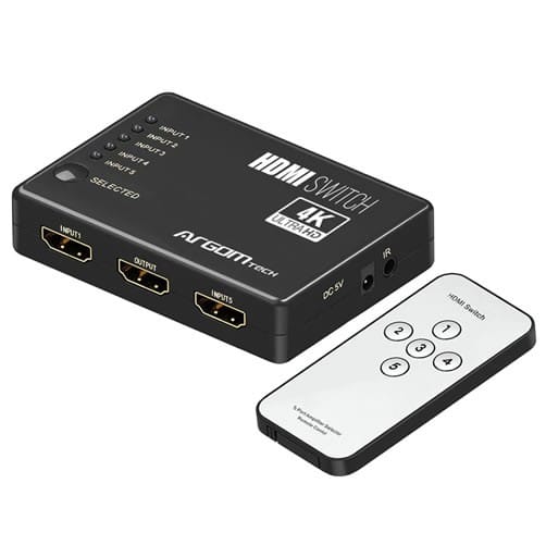 Adaptador  Argom  5 Puertos HDMI SWITCH 4K