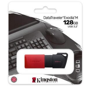 Kingston DataTraveler Exodia M – 128GB 3.2 – Negro/Rojo