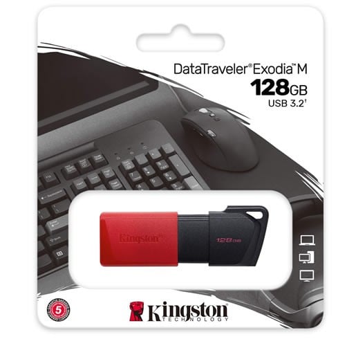 Kingston DataTraveler Exodia M – 128GB 3.2 – Negro/Rojo