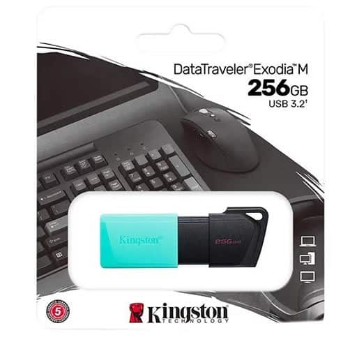 Kingston DataTraveler Exodia M – 256GB 3.2 – Negro/Turquesa