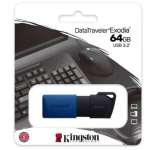 Kingston DataTraveler Exodia M – 64GB 3.2 – Negro/Azul