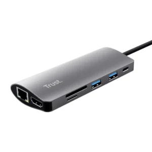 HUB TRUST USB-C A 2 USB-A – HDMI – SD – RJ45