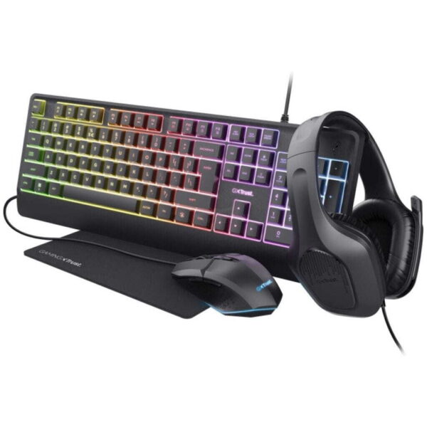 COMBO GAMING TRUST GXT 792 QUADROX – TECLADO – MOUSE – HEADSET – PAD MOUSE