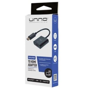 ADAPTADOR UNNO TEKNO AD3004BK DISPLAYPORT A HDMI NEGRO