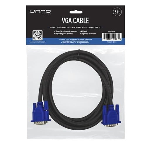 Cable Unno VGA 1.8m – CB4016BK