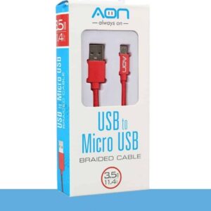 AON USB a Micro USB – Rojo – 3.5M/11.4ft