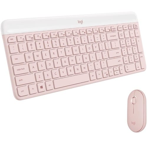 Teclado y Mouse Logitech Slim MK470 – Inglés – Rosado