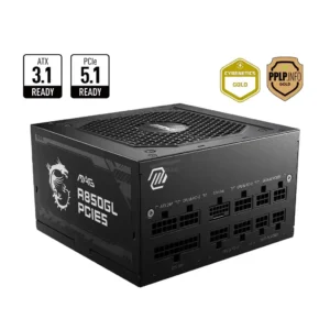 FUENTE DE PODER MSI MAG A850GL PCIE5 850W 80 PLUS GOLD FULL MODULAR ATX 306-7ZP8A23-CE0 NEGRO
