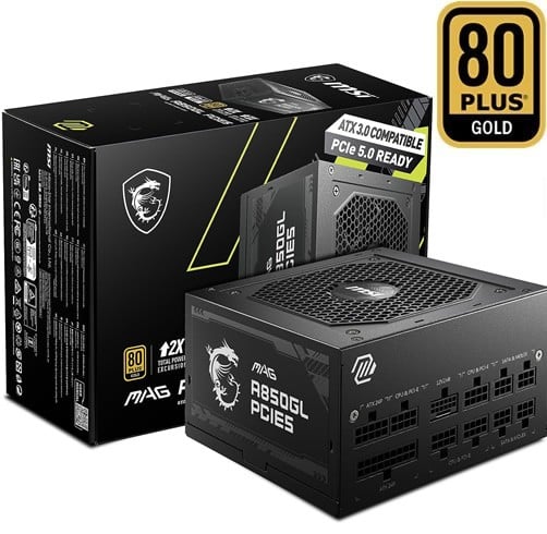 MSI MAG A850GL PCIE5 – 850W – 80 Plus Gold –