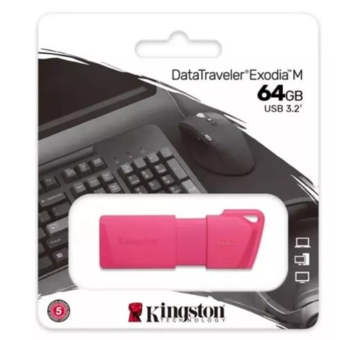 Kingston DataTraveler Exodia – 64GB USB 3.2 – Rosado