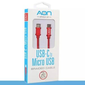 AON USB-C a Micro USB Rojo (3.5m/11.4ft)