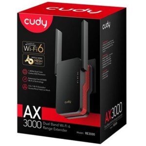 Amplificador de Señal Cudy – Dual Band – Wifi 6 – Whole-Home Mesh – Negro