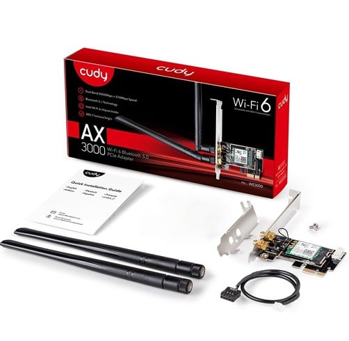 Adaptador WIFI PCIE Cudy AX3000 Dual-Band Wifi 6 – Bluetooth 5.2