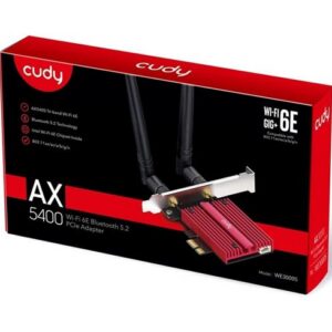 Adaptador WIFI PCIE Cudy AX5400 Tri-Band – Wifi 6E – Bluetooth 5.2