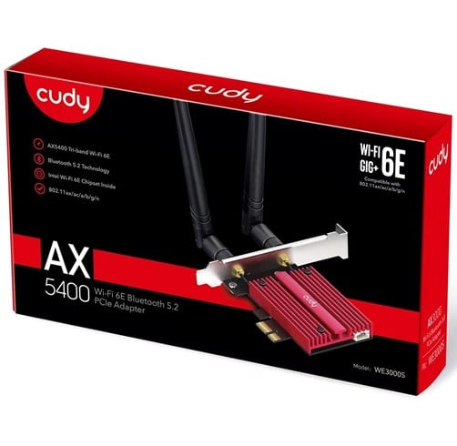 Adaptador WIFI PCIE Cudy BE9300 Tri-Band Wifi 7 – Bluetooth 5.4