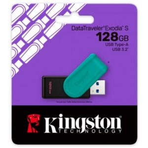 Kingston DataTraveler Exodia S – 128GB – Negro/Turquesa