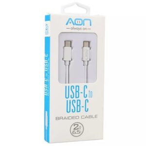 AON USB-C a USB-C – 2M – Blanco