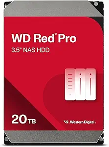Disco duro interno WD RED PRO NAS de 20 TB, 3,5″ SATA 6 GB/s, WD202KFGX RED