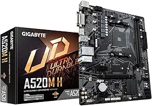 TARJETA MADRE GIGABYTE A520M H, SKT AM4, AMD AM4 A520, 2X DDR4, PCI Ex16, Micro ATX