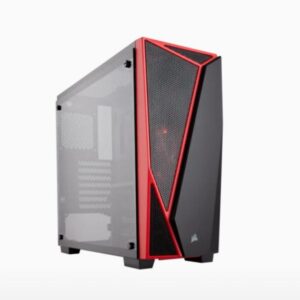 CASE CORSAIR CARBIDE SERIES SPEC-04 TEMPERED GLASS MID TOWER BLACK/RED