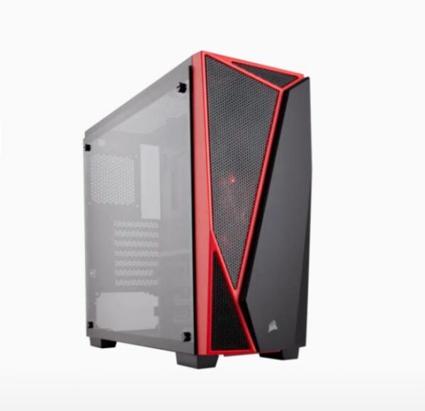 CASE CORSAIR CARBIDE SERIES SPEC-04 TEMPERED GLASS MID TOWER BLACK/RED