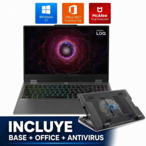 COMBO LAPTOP LENOVO LOQ 15ARP9 R5-7235HS -16GB – 512GB-SSD – RTX-3050 – 15.6 -W11