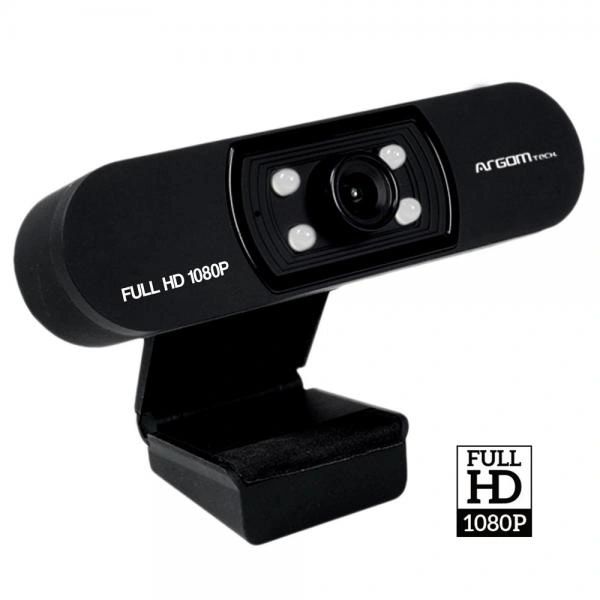 CAMARA WEB ARGOM CAM50 FULL HD VIDEO LED LIGHTS + MICROFONO 1080P ARG-WC-9150BK ARGOM
