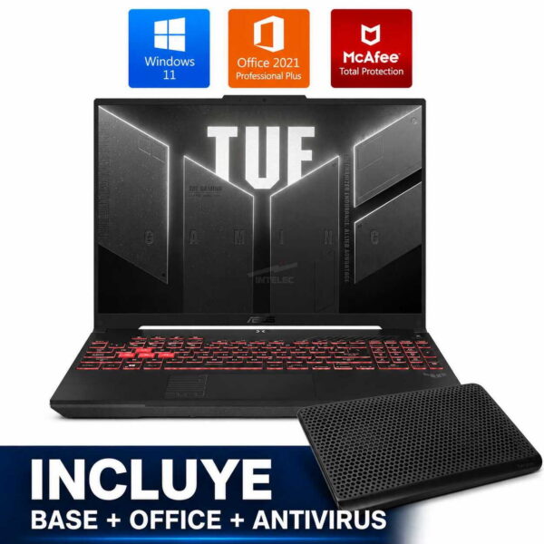 COMBO LAPTOP ASUS TUF GAMING A16 RYZEN 7 170 – 16GB – 512GB-SSD – RTX-4050 – 16″ – W11