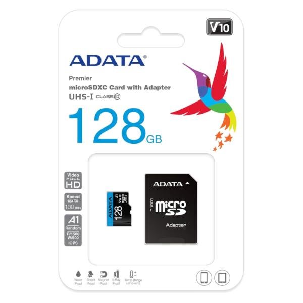 MEMORIA MICRO SDXC 128GB ADATA AUSDX128GUI3V30SA2-R 100MB/S