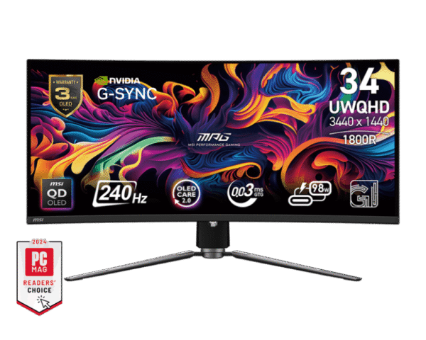 MONITOR CURVO 34″ MSI MPG 341CQPX QD-OLED 0.03MS – 240HZ – 3440X1440