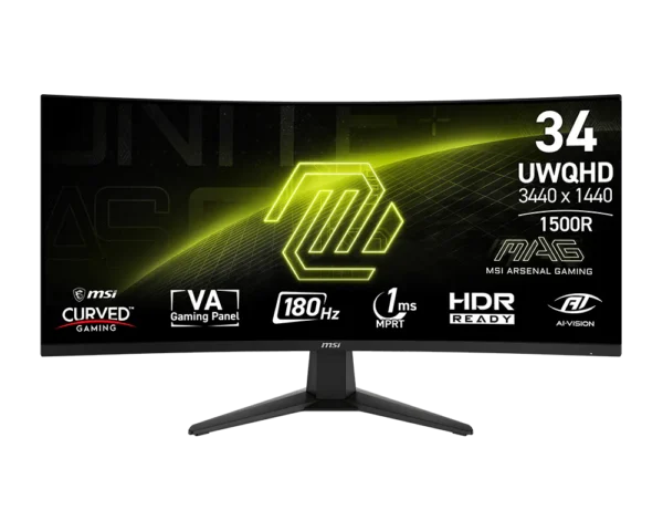 MONITOR LED 34″ MSI MAG 346CQ CURVO 1MS – 180HZ – 3440X1440