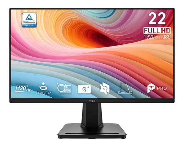 MONITOR LED 21.5″ MSI PRO MP225 E12VL 1MS – 120HZ – 1920X1080