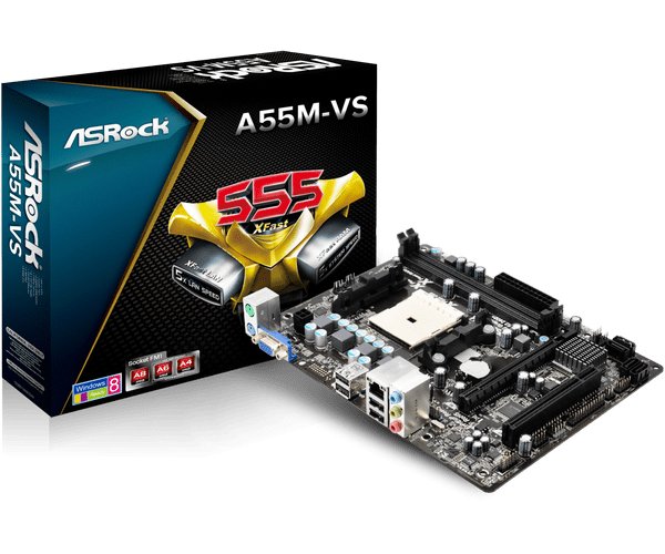 TARJETA MADRE ASROCK A55M-VS FM1 MICRO ATX DDR3 NEGRO