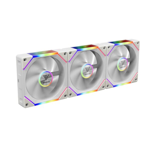 VENTILADOR GAMDIAS AEOLUS P2 1203 ARGB – 3PACK – BLANCO