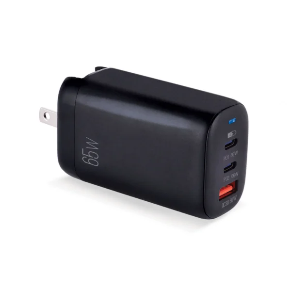 CARGADOR ARGOM FAST CHARGE DE PARED USB DUAL PD TYPE-C+USB 65W ARG-AC-0126BK