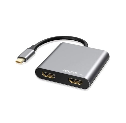 Adaptador Argom OneAxess 4 in 1 Dual HDMI – USB 3.0 & PD Inputs – Plug & Play Type-C