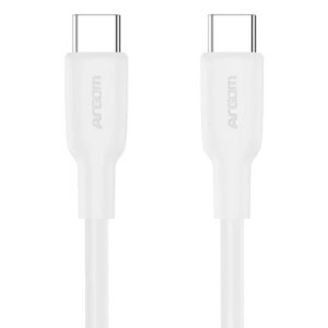 Argom Dura Flex Tipo-C a Tipo-C 65W PD Fast Charge & Sync Cable – 1.8M – Blanco