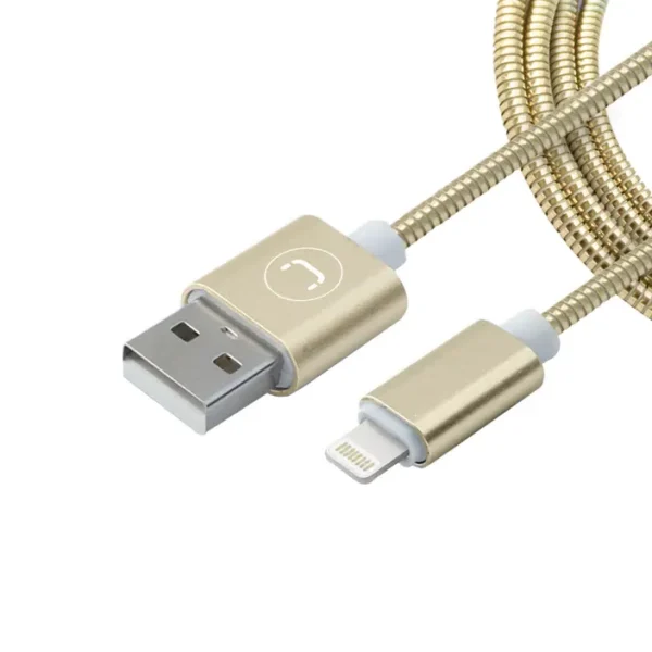 CABLE UNNO LIGHTNING A USB – 1 MTS – STEEL DORADO