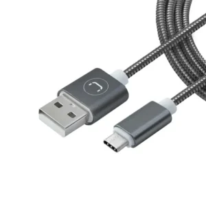 CABLE UNNO USB C A USB – 1 MTS – STEEL GRIS
