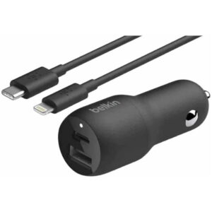 BELKIN BOOSTCHARGE USB-A+C 37W CON CABLE NEGRO