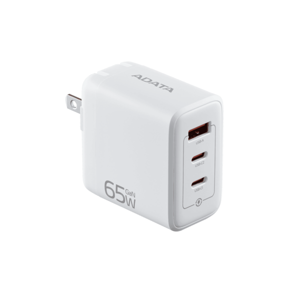 CARGADOR DE PARED ADATA – 1 USB- 2 USB-C – 65W – BLANCO